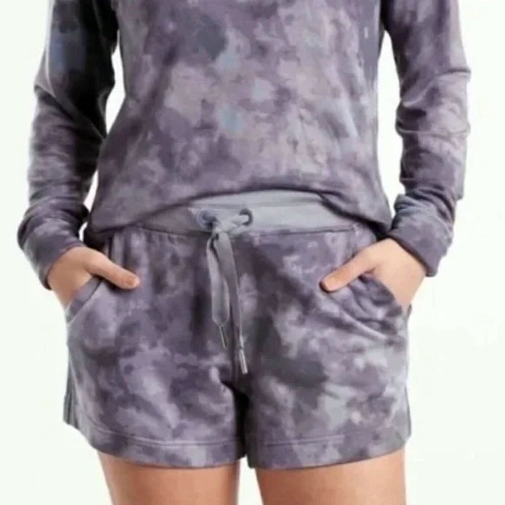 ATHLETA BALANCE 4" SHORTIE SHORTS IN POSITIVE LATITUDES TEMPTEST VIOLET